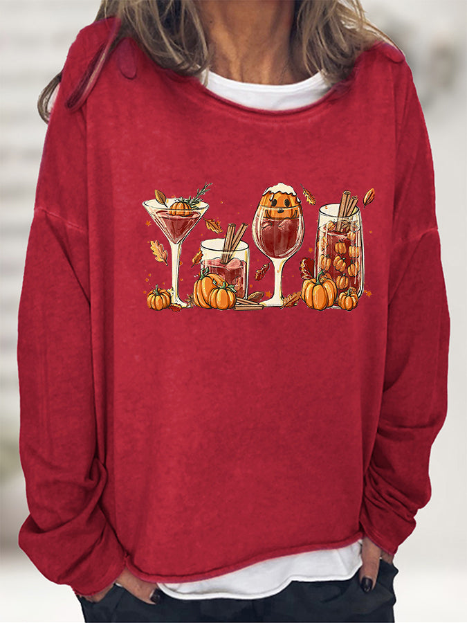 Round Neck Long Sleeve Full Size Graphic Sweatshirt-Teresa&#39;s Fashionista LLC