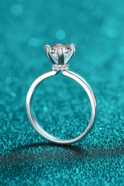 Pleasant Surprise 925 Sterling Silver 1 Carat Moissanite Ring-Teresa&#39;s Fashionista LLC