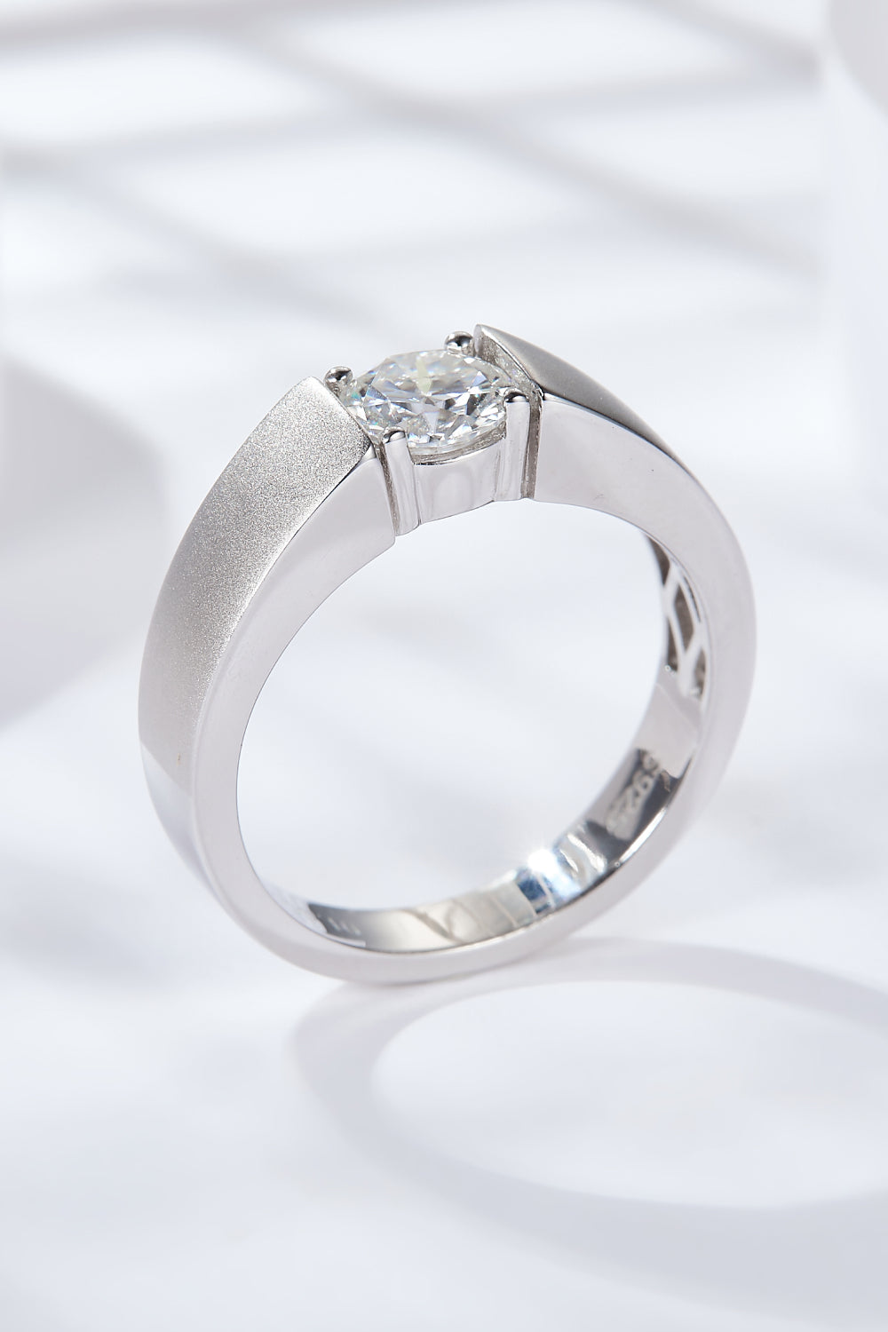 925 Sterling Silver I Carat Moissanite Ring-Teresa&#39;s Fashionista LLC