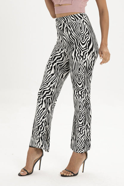 Zebra Print Straight Leg Pants-Teresa&#39;s Fashionista LLC