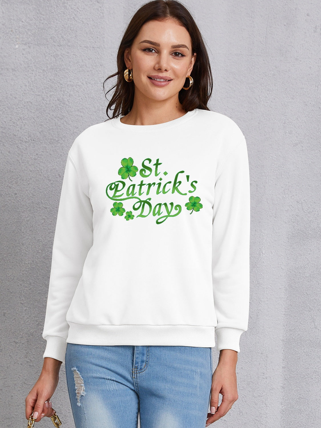 ST. PATRICK'S DAY Round Neck Dropped Shoulder Sweatshirt-Teresa&#39;s Fashionista LLC