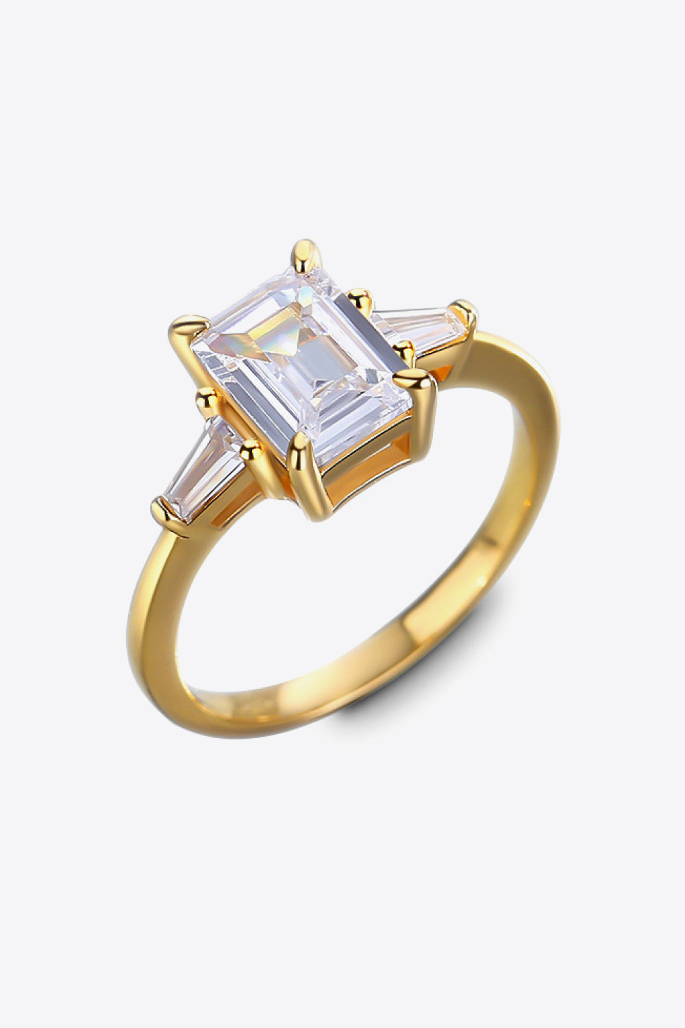 2 Carat Moissanite Rectangle Ring-Teresa&#39;s Fashionista LLC