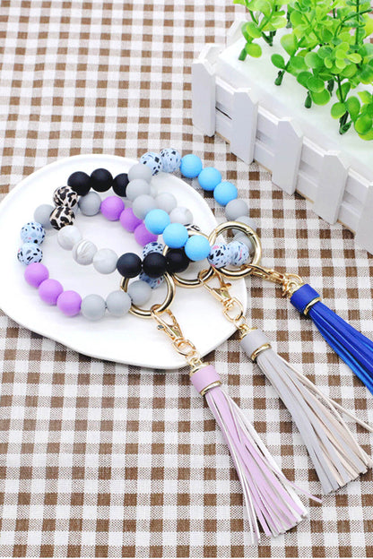 Assorted 2-Pack Multicolored Beaded Tassel Keychain-Teresa&#39;s Fashionista LLC