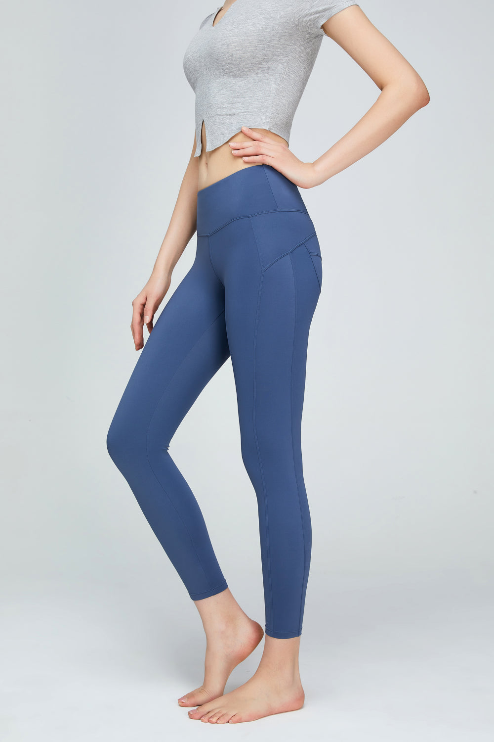 Seam Detail Wide Waistband Sports Leggings-Teresa&#39;s Fashionista LLC