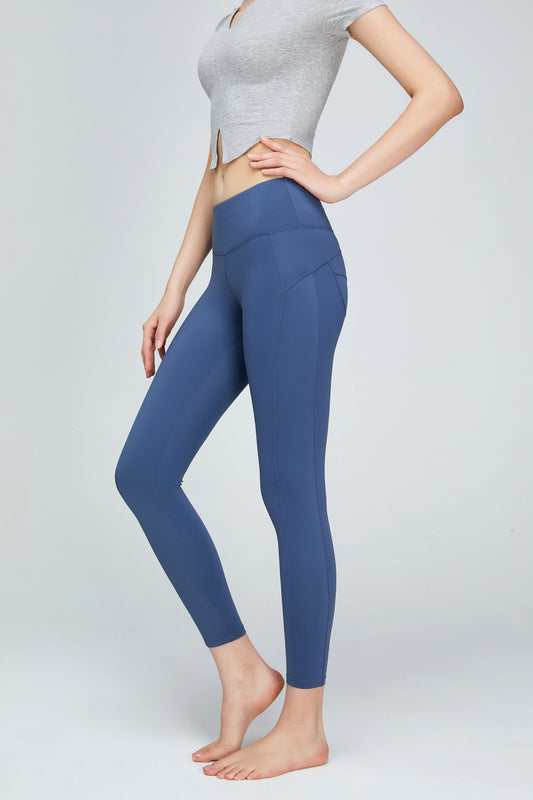 Seam Detail Wide Waistband Sports Leggings - Teresa's Fashionista LLC