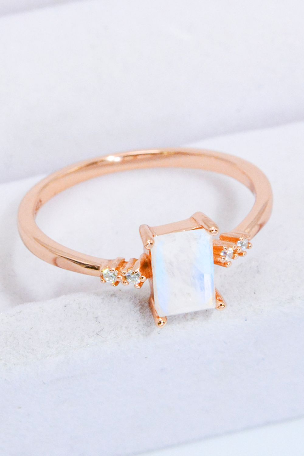 Rectangle Natural Moonstone Ring-Teresa&#39;s Fashionista LLC