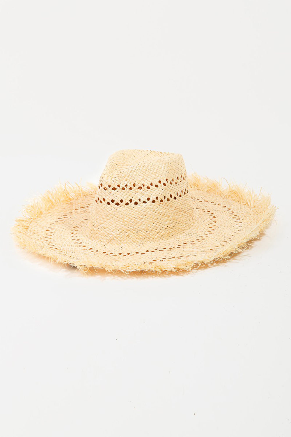 Fame Openwork Raw Hem Weave Hat-Teresa&#39;s Fashionista LLC