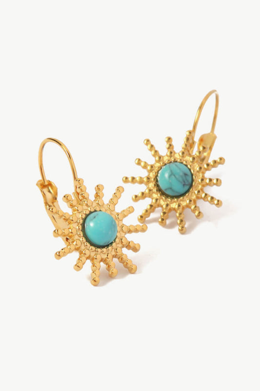 18K Gold Plated Sun-Shaped Earrings-Teresa&#39;s Fashionista LLC