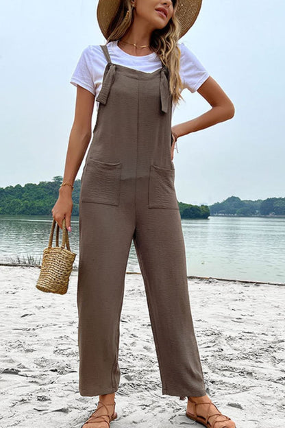 Straight Leg Jumpsuit with Pockets-Teresa&#39;s Fashionista LLC