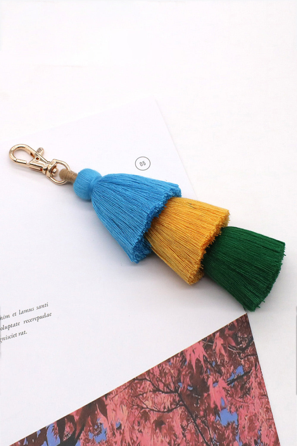 Assorted 4-Pack Multicolored Fringe Keychain-Teresa&#39;s Fashionista LLC