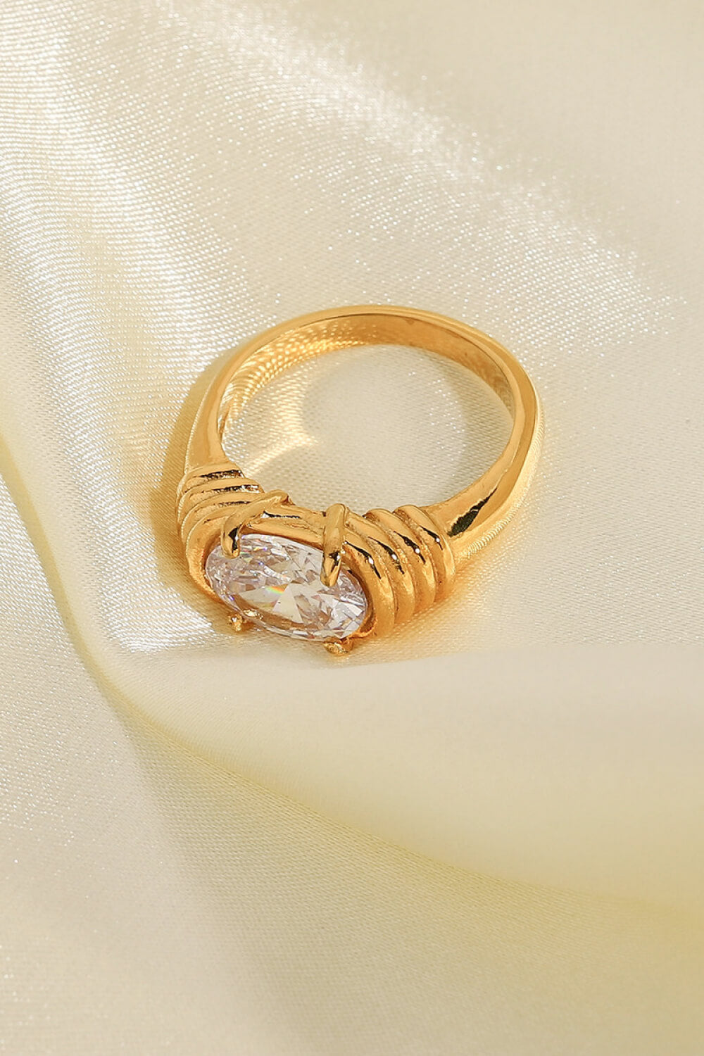 18K Gold Plated Zircon Ring-Teresa&#39;s Fashionista LLC