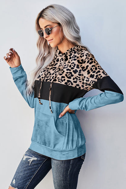 Leopard Color Block Hoodie-Teresa&#39;s Fashionista LLC