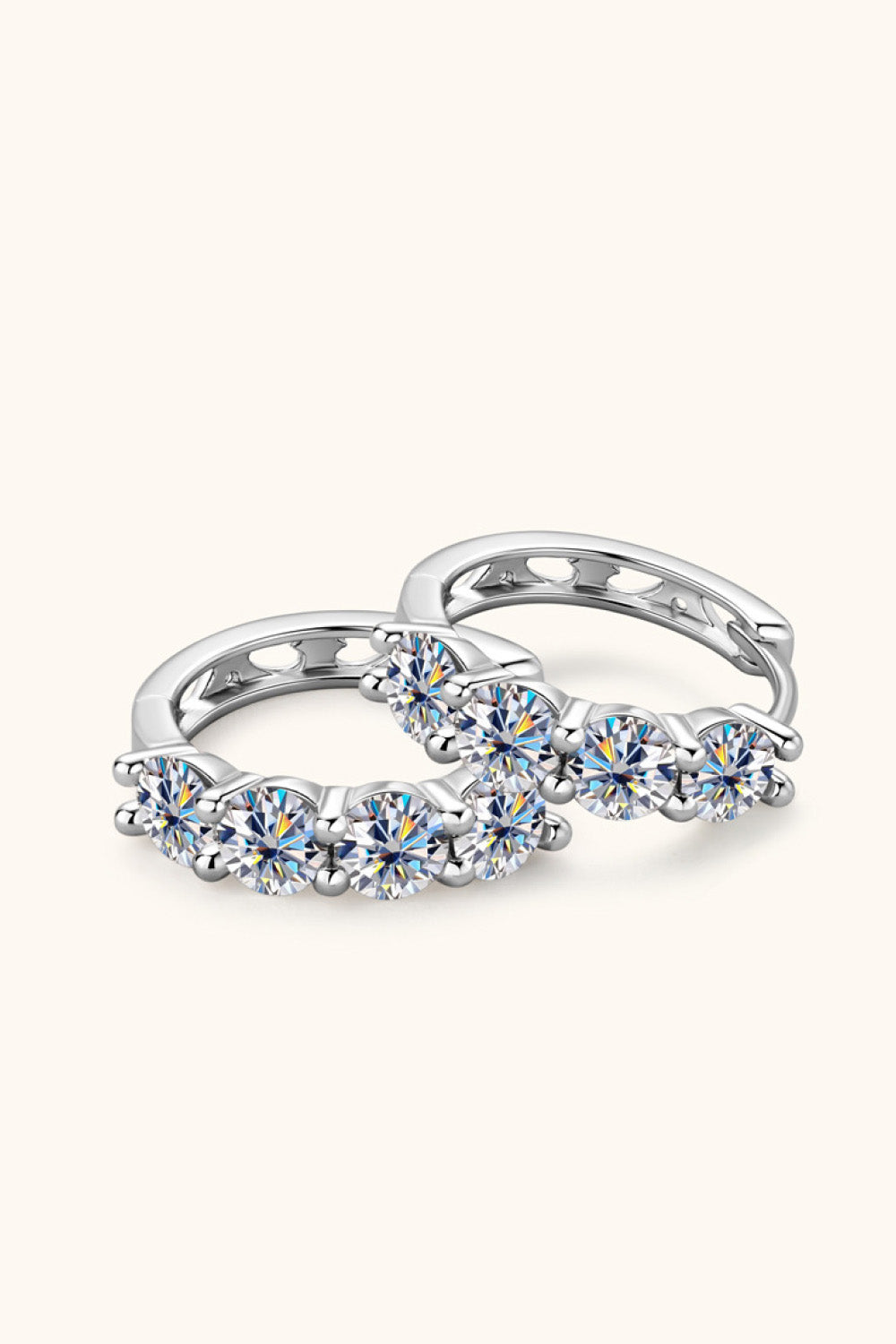 2.4 Carat Moissanite Huggie Earrings-Teresa&#39;s Fashionista LLC