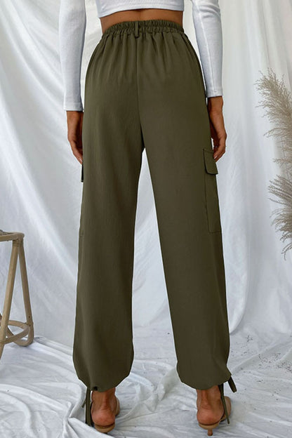 Drawstring Ankle Cargo Pants-Teresa&#39;s Fashionista LLC