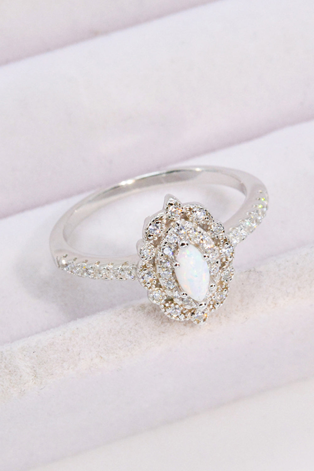 Modern Love Story Opal and Zircon Ring-Teresa&#39;s Fashionista LLC