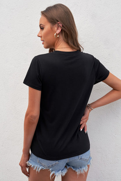 Women Graphic Round Neck Tee Shirt-Teresa&#39;s Fashionista LLC