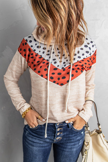 Printed Chevron Raglan Sleeve Hoodie-Teresa&#39;s Fashionista LLC