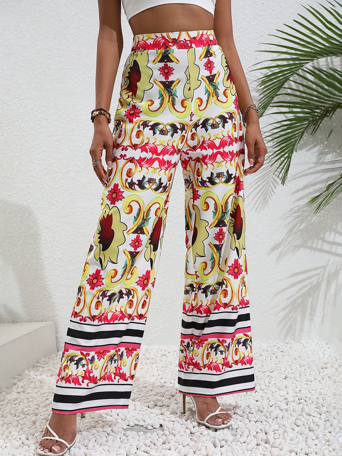 Printed High-Rise Wide Leg Pants-Teresa&#39;s Fashionista LLC