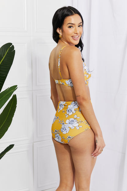 Marina West Swim Take A Dip Twist High-Rise Bikini in Mustard-Teresa&#39;s Fashionista LLC