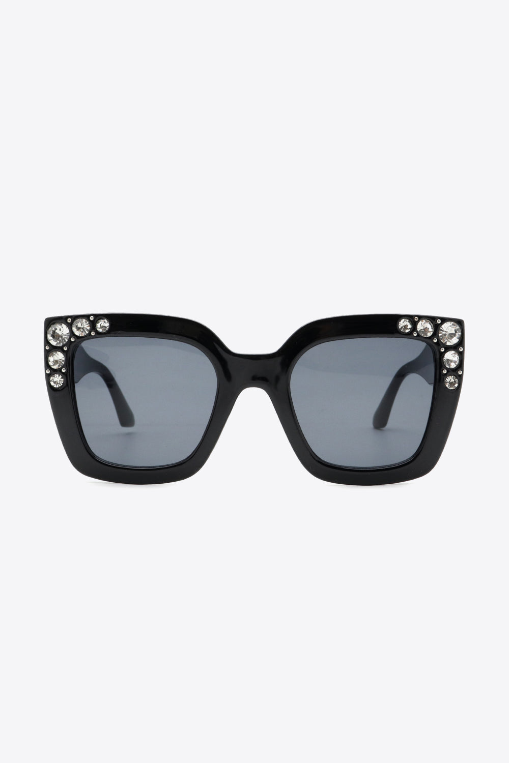 Inlaid Rhinestone Polycarbonate Sunglasses-Teresa&#39;s Fashionista LLC