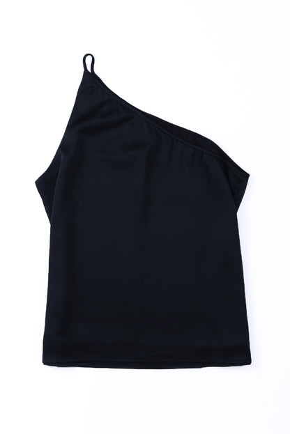 One-Shoulder Sleeveless Top-Teresa&#39;s Fashionista LLC