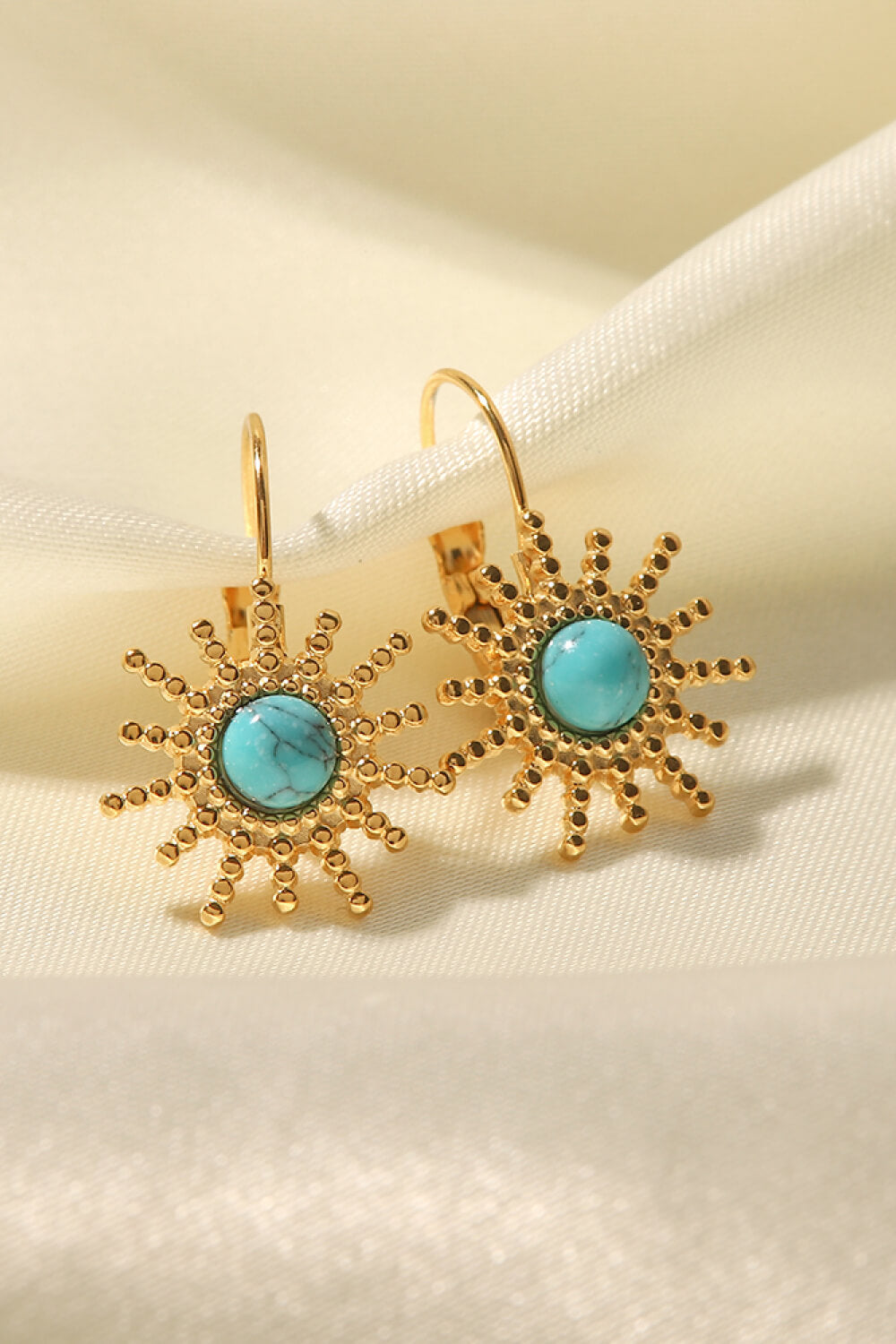 18K Gold Plated Sun-Shaped Earrings-Teresa&#39;s Fashionista LLC