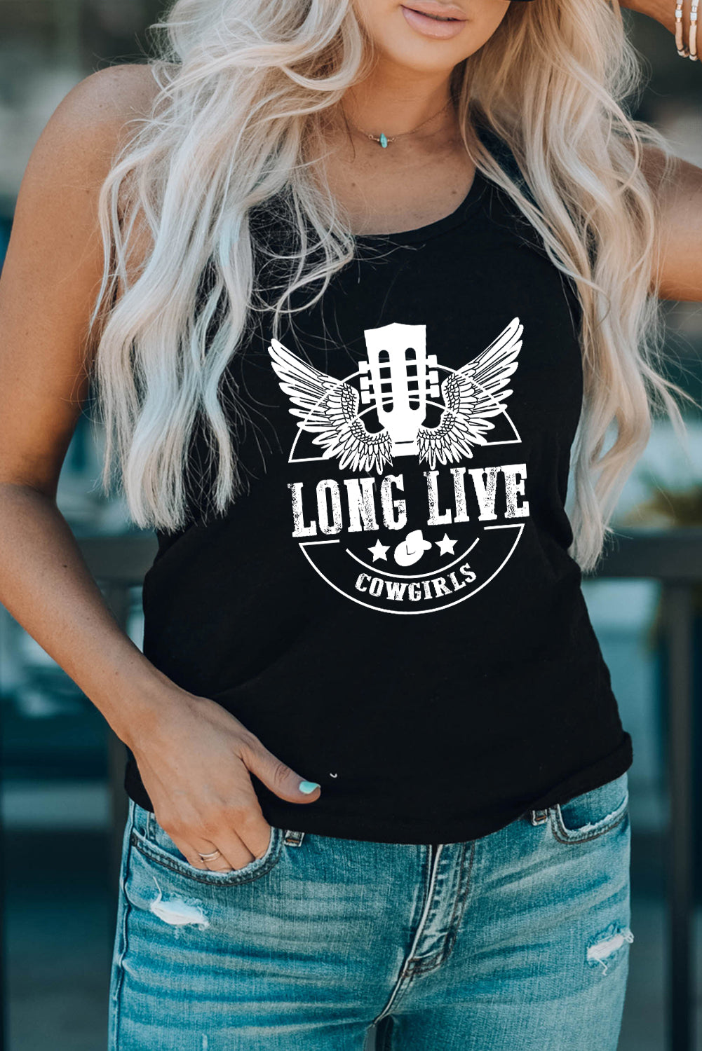 LONG LIVE COWGIRLS Graphic Tank-Teresa&#39;s Fashionista LLC