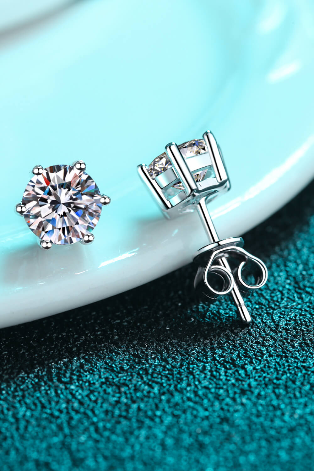 Moissanite Stud Earrings-Teresa&#39;s Fashionista LLC