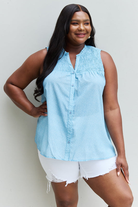 HEYSON She Means Business Full Size Ruffled Floral Flare Shirt-Teresa&#39;s Fashionista LLC