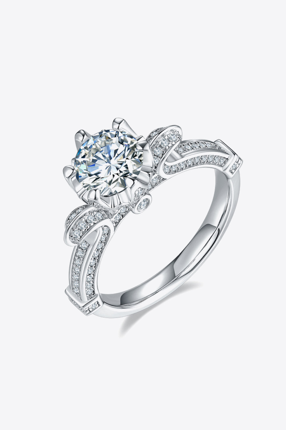 1 Carat Moissanite 925 Sterling Silver Ring-Teresa&#39;s Fashionista LLC