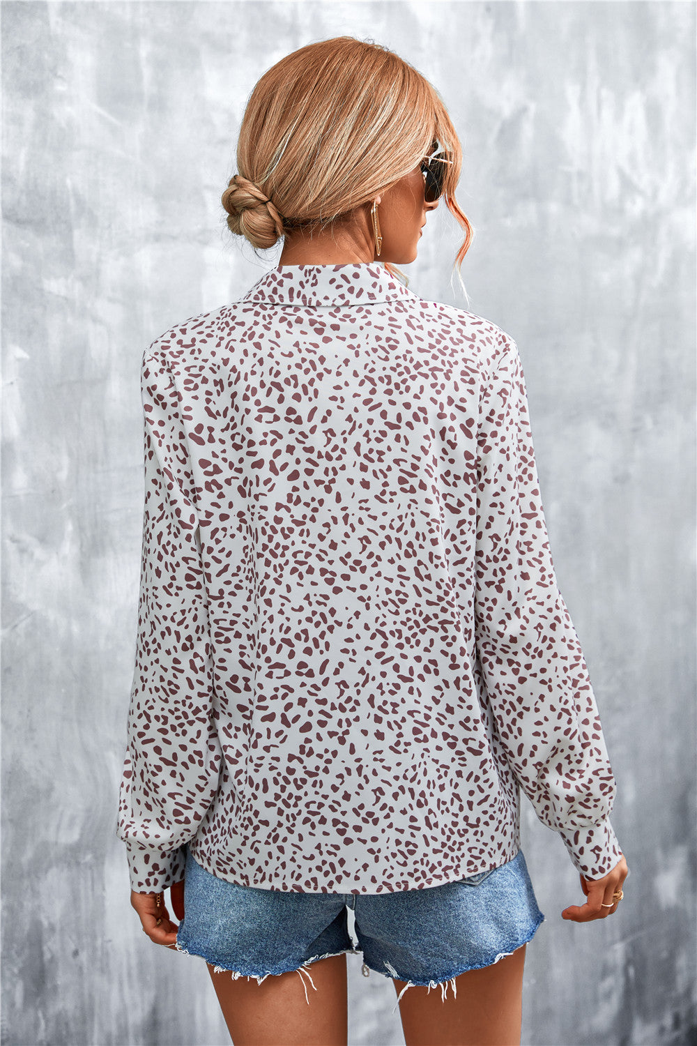 Printed Button Down Long Sleeve Shirt-Teresa&#39;s Fashionista LLC