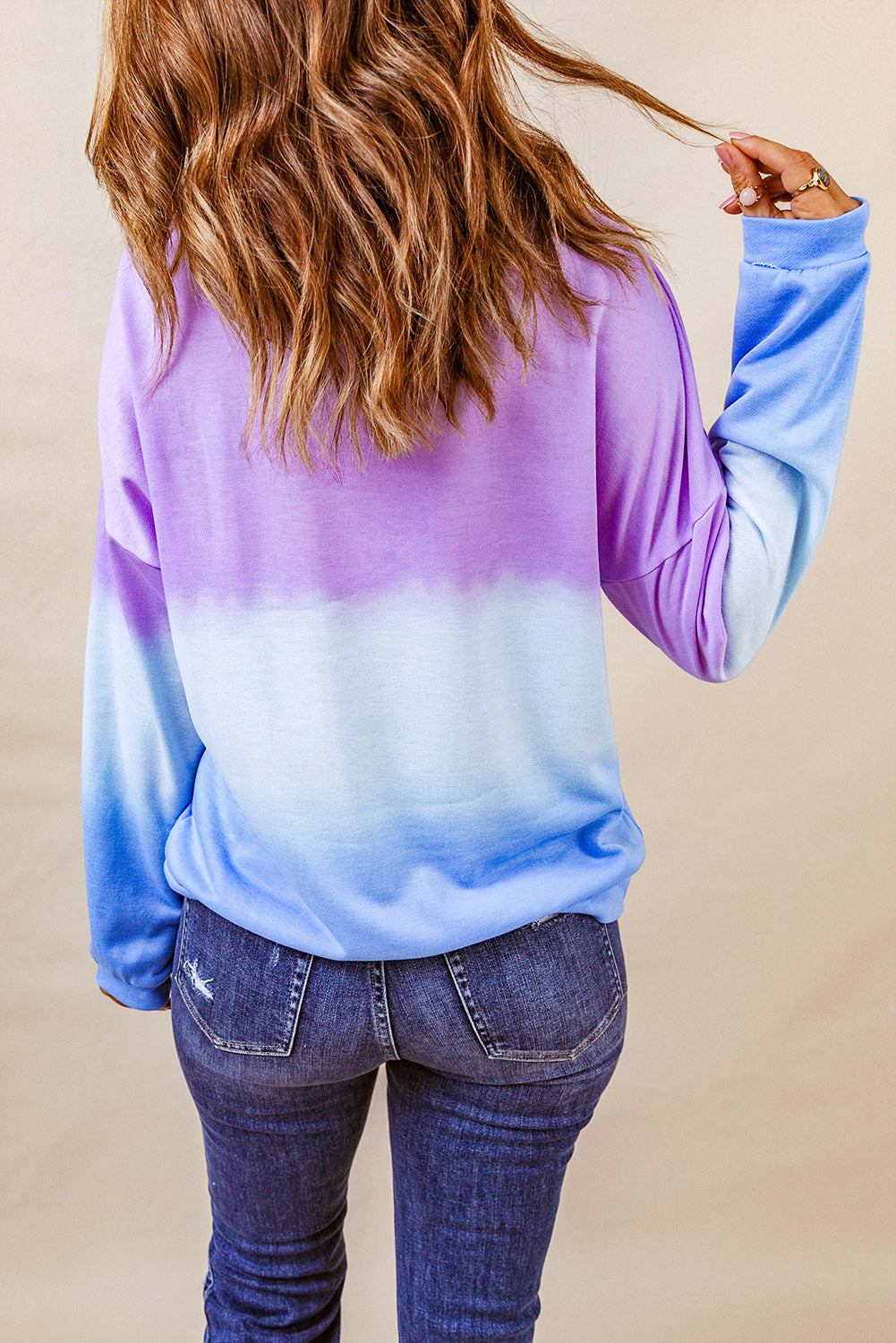 Tie-Dye Drop Shoulder Round Neck Sweatshirt-Teresa&#39;s Fashionista LLC