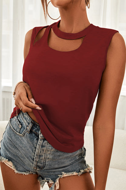 Cutout Sleeveless Top-Teresa&#39;s Fashionista LLC