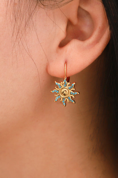 Turquoise Sun Drop Earrings-Teresa&#39;s Fashionista LLC