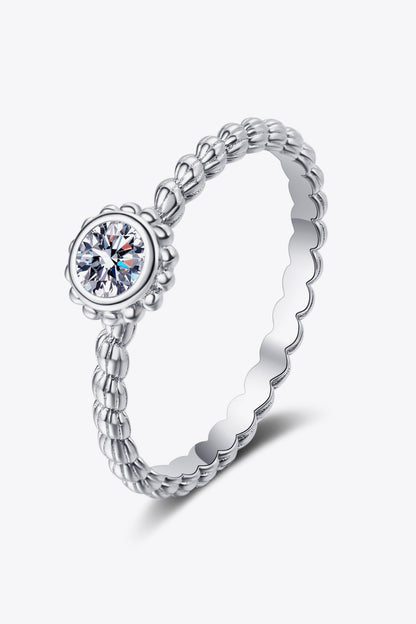 Moissanite Rhodium-Plated Ring-Teresa&#39;s Fashionista LLC