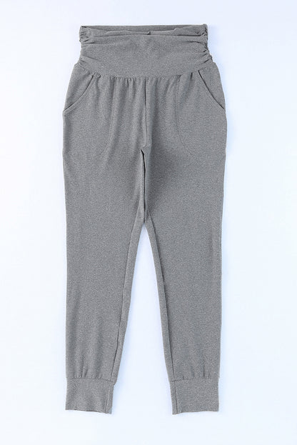 High-Rise Wide Waistband Joggers-Teresa&#39;s Fashionista LLC