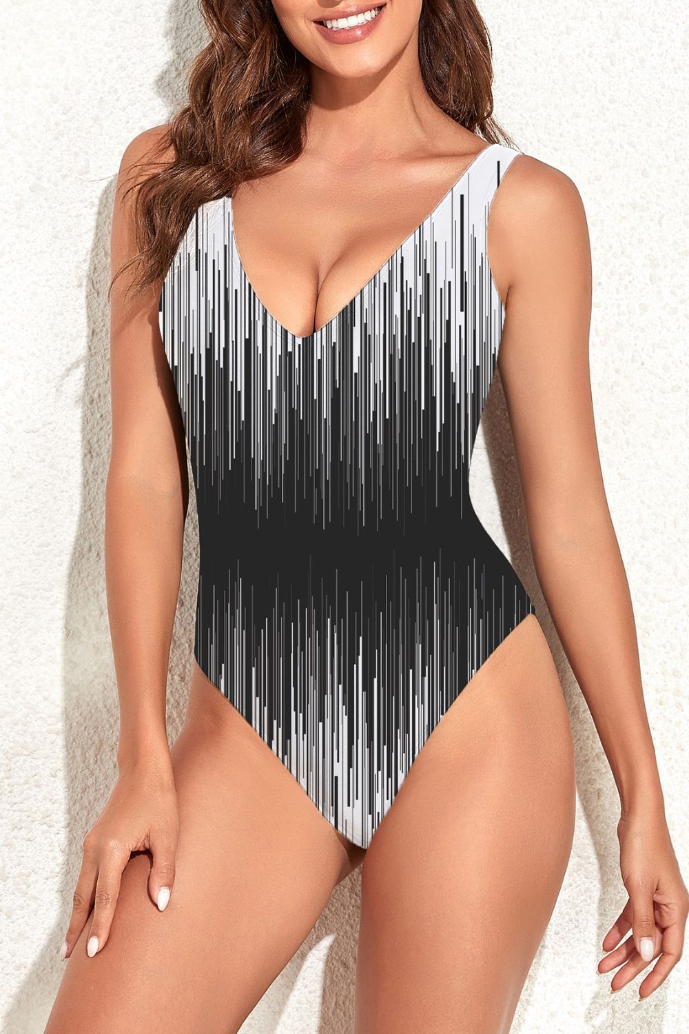 V-Neck Backless One-Piece Swimsuit-Teresa&#39;s Fashionista LLC