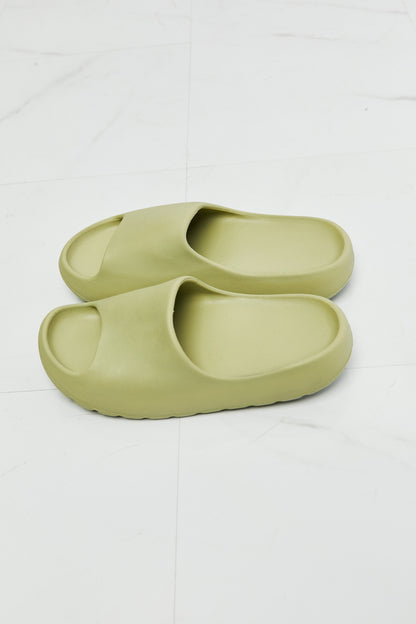 NOOK JOI In My Comfort Zone Slides in Green-Teresa&#39;s Fashionista LLC