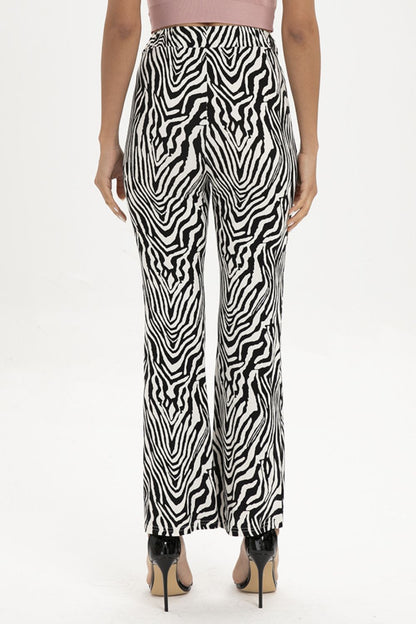 Zebra Print Straight Leg Pants-Teresa&#39;s Fashionista LLC