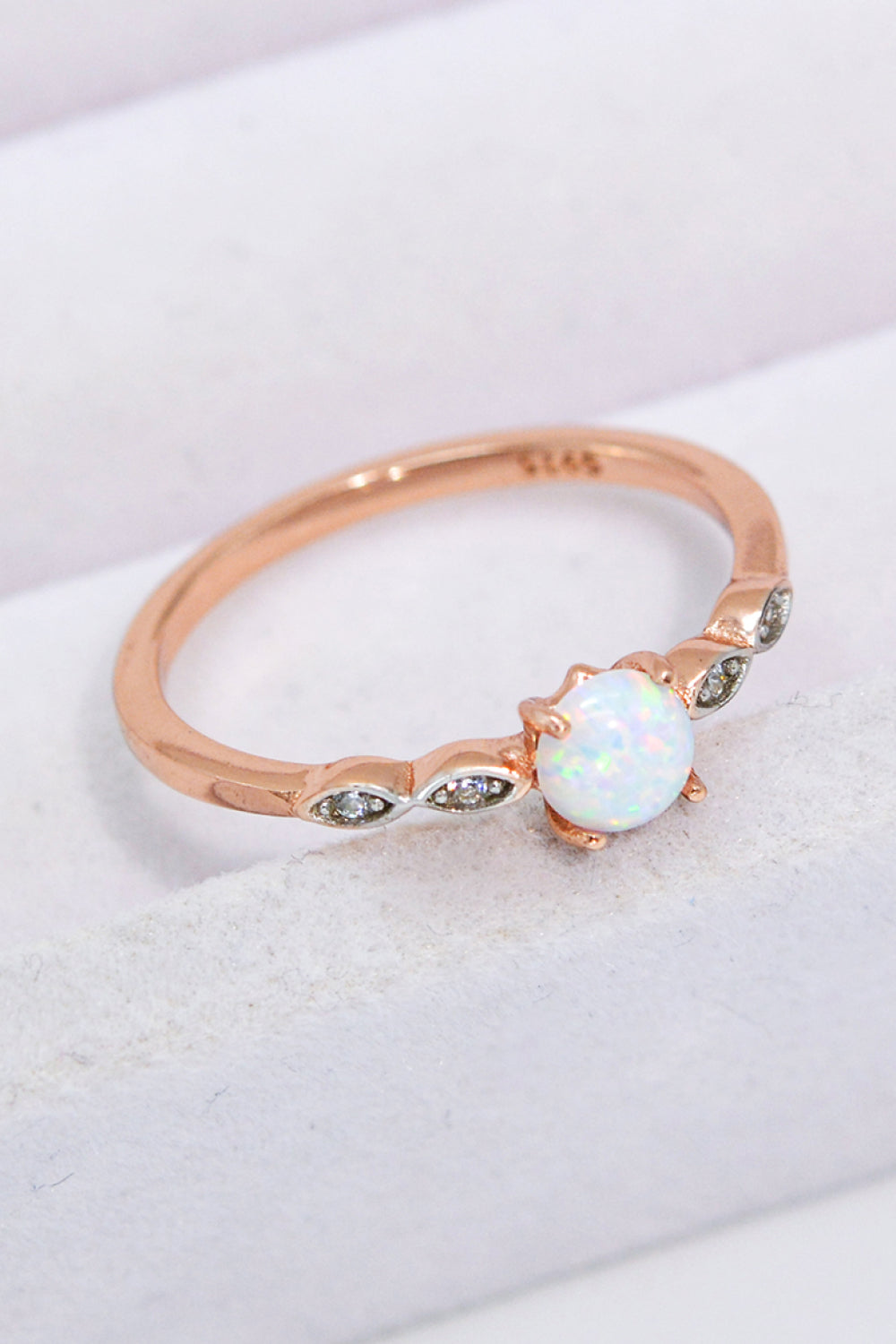 Opal Contrast Platinum-Plated Ring-Teresa&#39;s Fashionista LLC