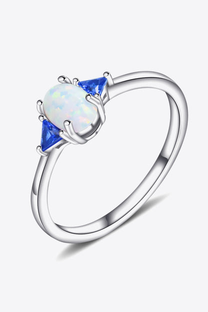 Contrast 925 Sterling Silver Opal Ring-Teresa&#39;s Fashionista LLC