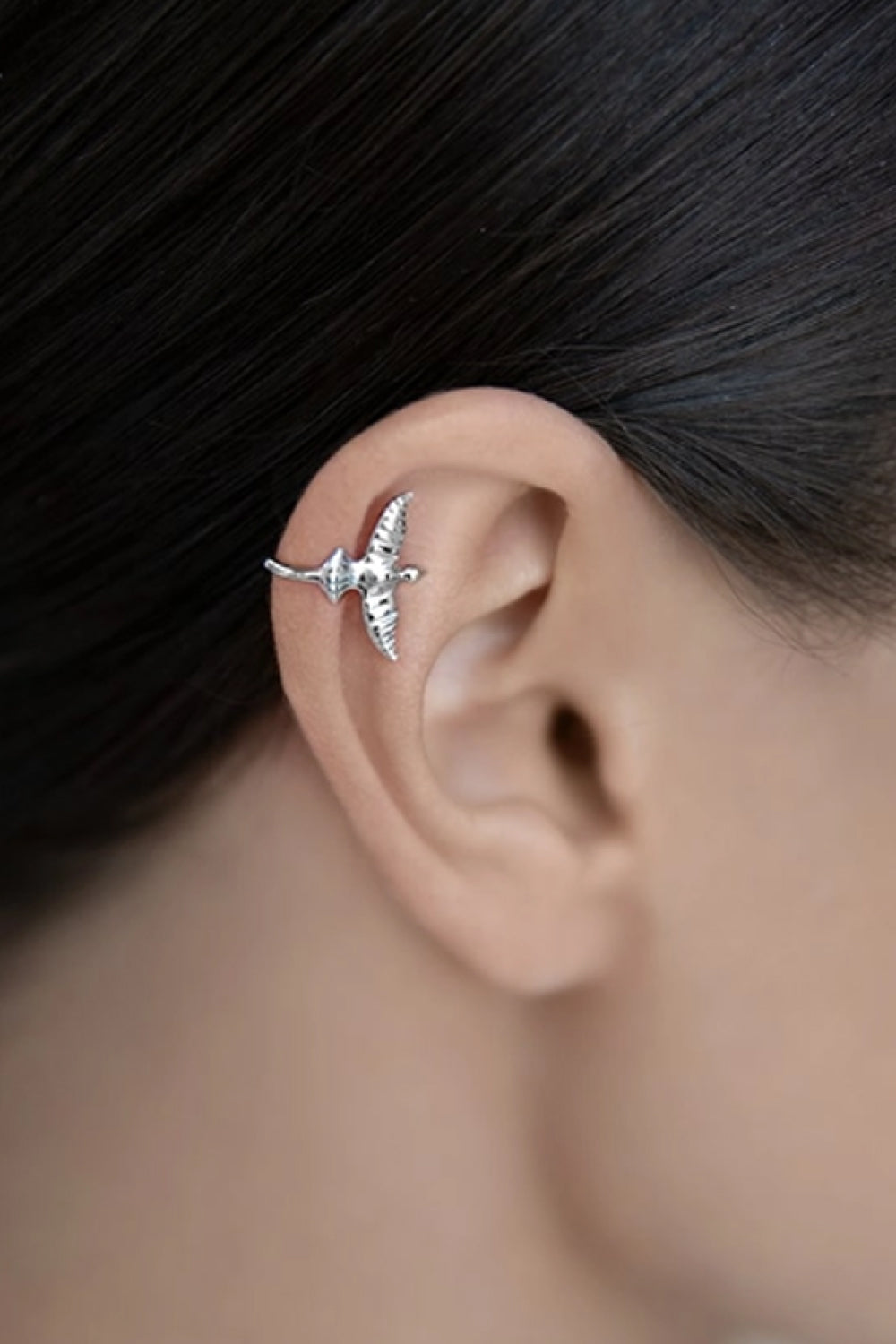 Bird-Shaped 925 Sterling Silver Single Cuff Earring-Teresa&#39;s Fashionista LLC