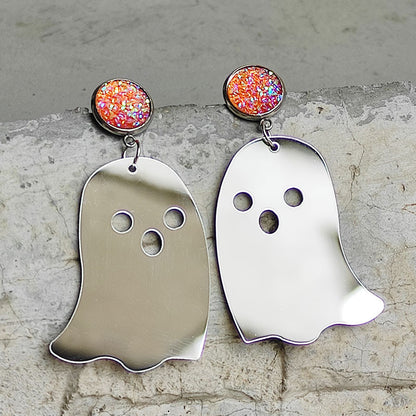 Ghost Shape Acrylic Dangle Earrings-Teresa&#39;s Fashionista LLC