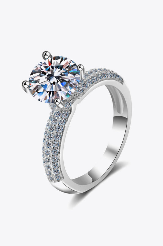 4-Prong Moissanite 925 Sterling Silver Ring-Teresa&#39;s Fashionista LLC