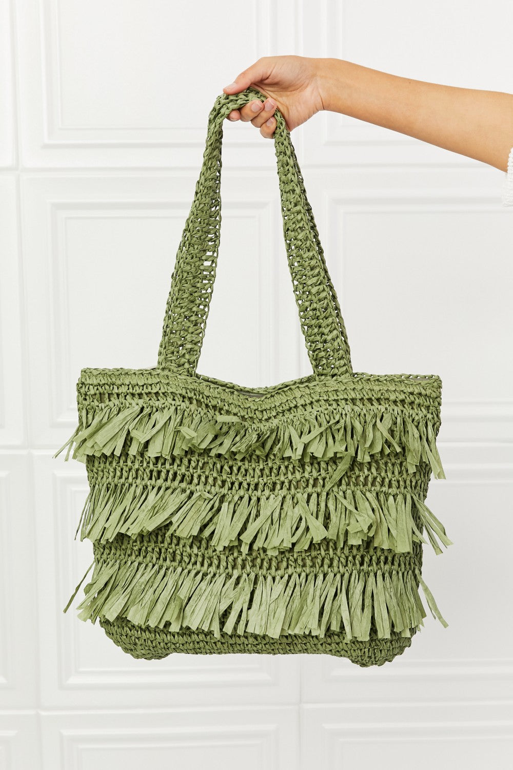 Fame The Last Straw Fringe Straw Tote Bag-Teresa&#39;s Fashionista LLC