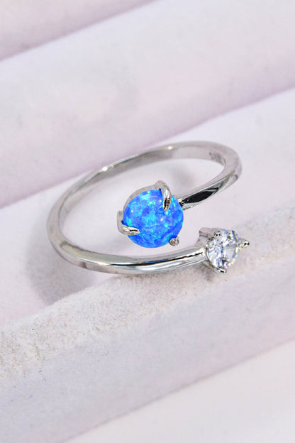 Opal and Zircon Open Ring-Teresa&#39;s Fashionista LLC