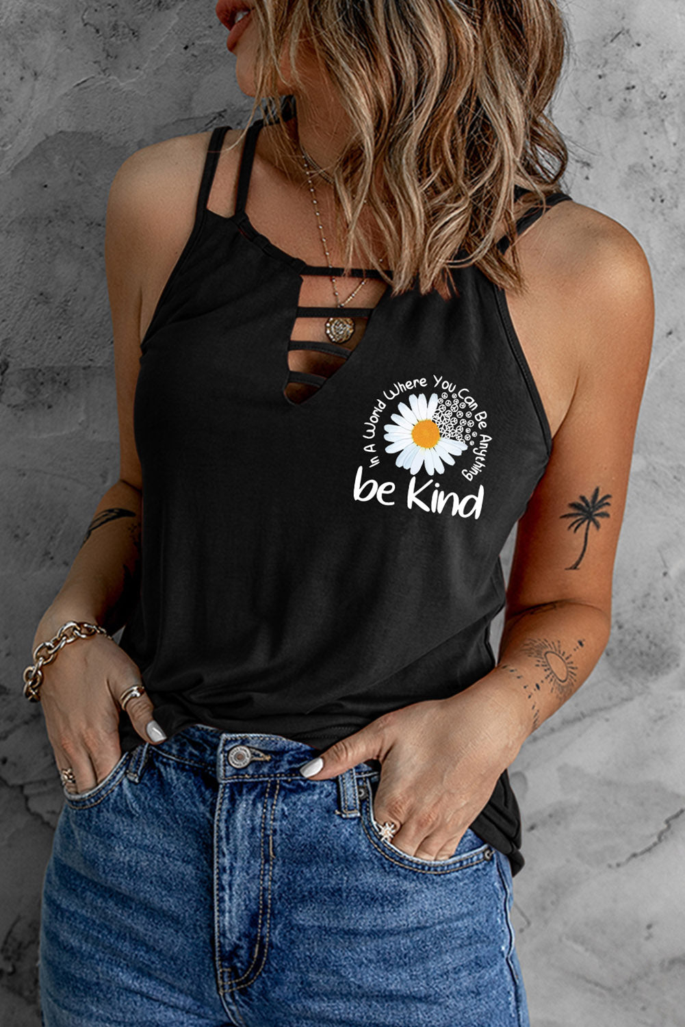 BE KIND Graphic Double-Strap Cami-Teresa&#39;s Fashionista LLC