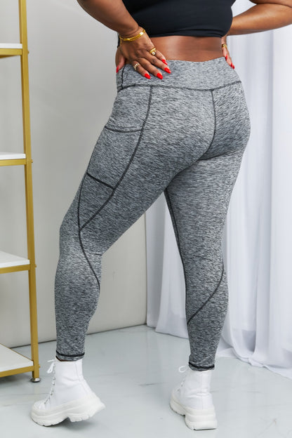 Rae Mode Full Size Heathered Wide Waistband Yoga Leggings-Teresa&#39;s Fashionista LLC