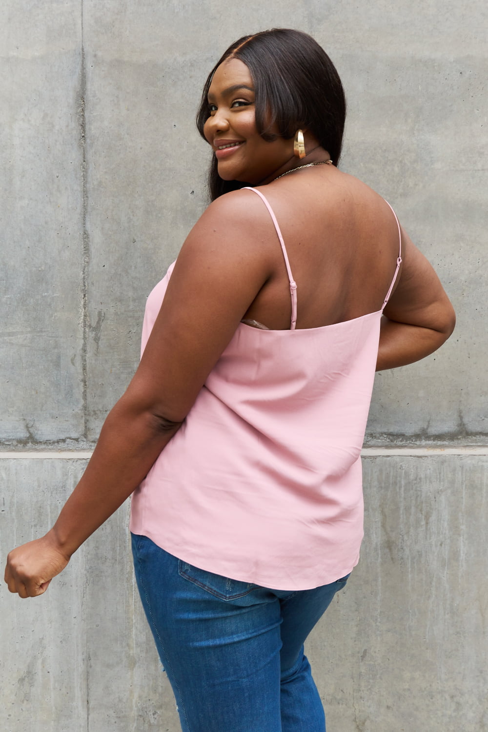 Sweet Lovely By Jen Full Size Scalloped Cami in Rosewood-Teresa&#39;s Fashionista LLC