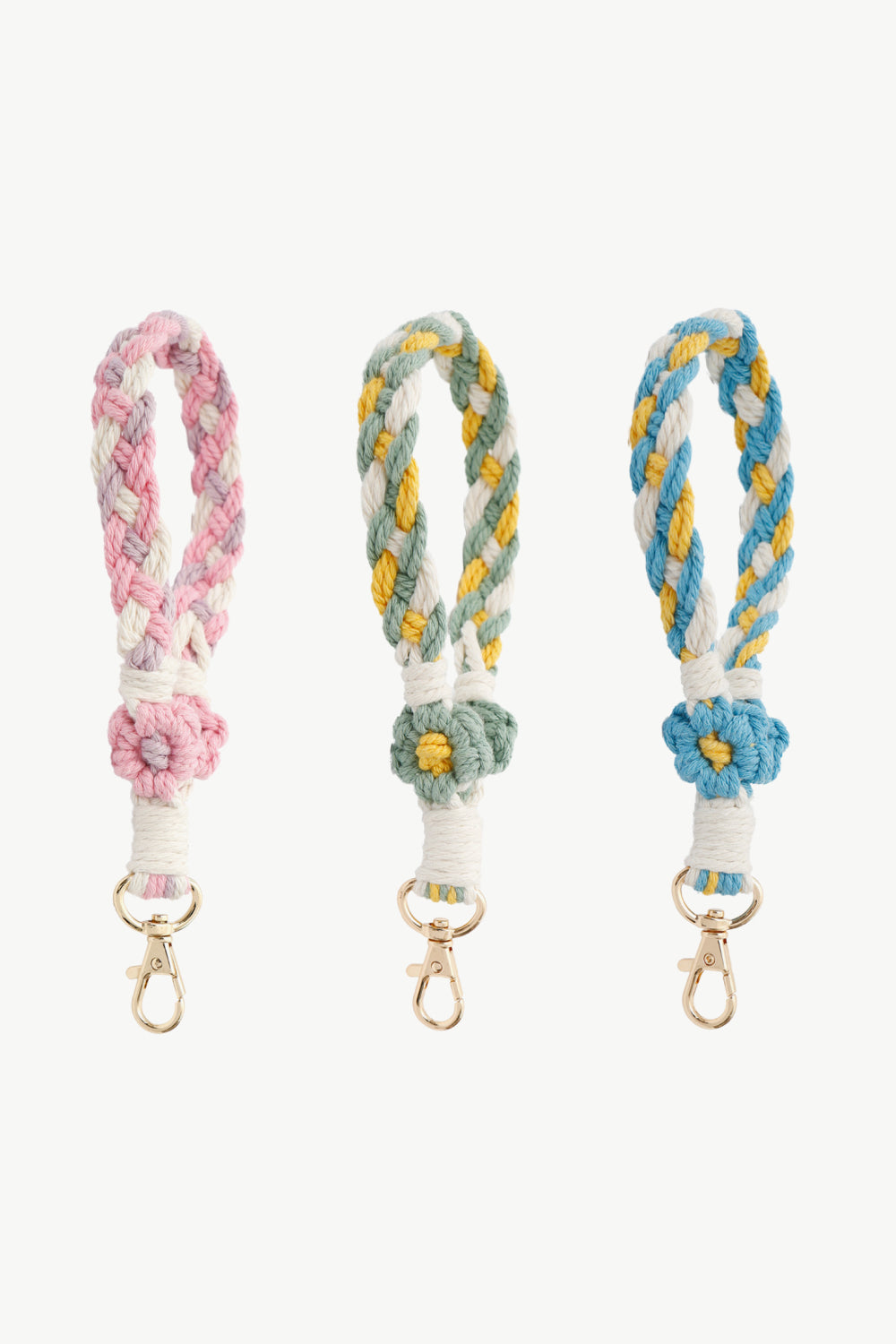 Floral Braided Wristlet Key Chain-Teresa&#39;s Fashionista LLC